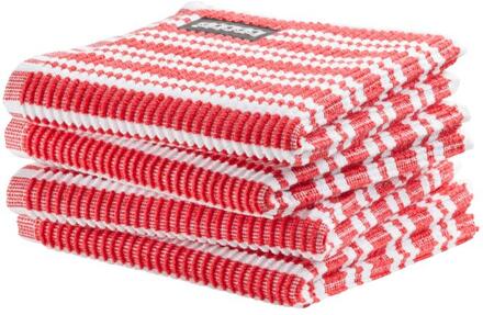 DDDDD Vaatdoek Classic Clean 30x30cm - classic red - set van 4 Rood