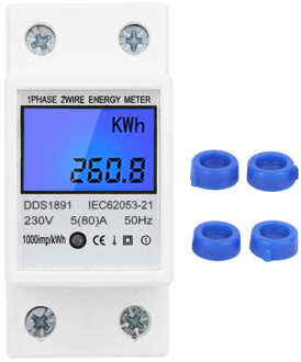 DDS1891 Eenfase Din Rail Energiemeter 2P Groot Scherm Multifunctionele Backlight Elektrische Power Meter