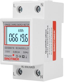 DDS6619-005 Elektrische Power Meter Digitale Lcd-scherm Twee Draad Eenfase Power Meter Kwh Ac 230V 50Hz Din rail DDS6619-006
