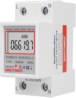 DDS6619-005 Elektrische Power Meter Digitale Lcd-scherm Twee Draad Eenfase Power Meter Kwh Ac 230V 50Hz Din rail DDS6619-007