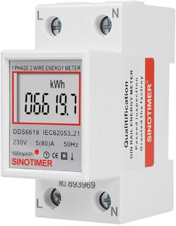 DDS6619-005 Elektrische Power Meter Digitale Lcd-scherm Twee Draad Eenfase Power Meter Kwh Ac 230V 50Hz Din rail DDS6619-007