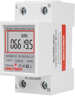 DDS6619-005 Elektrische Power Meter Digitale Lcd-scherm Twee Draad Eenfase Power Meter Kwh Ac 230V 50Hz Din rail