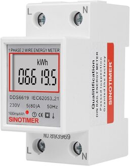 DDS6619-005 Elektrische Power Meter Digitale Lcd-scherm Twee Draad Eenfase Power Meter Kwh Ac 230V 50Hz Din rail