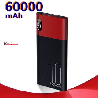 De 60000Mah Draagbare Oplader Is Een Externe Batterij Power Bank Voor Poverbank Mobiele Telefoons, geschikt Voor Iphone Xiaomi Mi rood-60000mAh