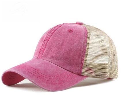 De Dames Katoen Ademend Mesh Baseball Hoed Mode Gewassen Katoen Unisex Zonneklep Strand Caps Voor Man HC007-12-08
