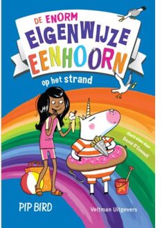 De enorm eigenwijze eenhoorn op het strand. 7+