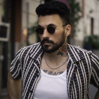 De-Gamme Gouden Retro Ronde Gepolariseerde Zonnebril - Parijs - One Size