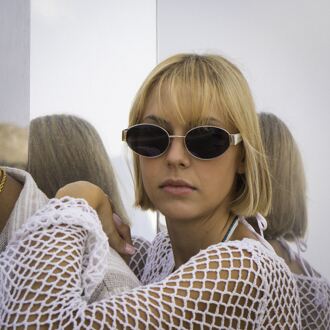 De-Gamme Zilveren Ovale Zonnebril met UV-bescherming - Monaco - maat