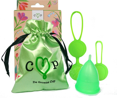 De Groene Cup + bekkenbodemtrainer (Maat: Model I (Small))