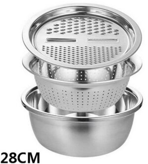 De Keuken Moet-Hebben Multifunctionele Rvs Rasp Wastafel Rasp Driedelige Set Groente Gereedschap Keuken Gadgets 28CM