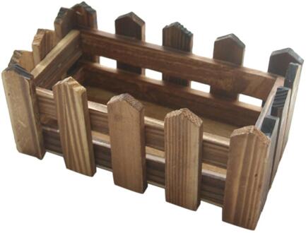 De Landelijke Stijl Bruin Houten Hek Bloem Mand Leuke Vaas Potten Planter Simulatie Huis Tuin Decoratie Fotografie Props F1 16cm x 8cm