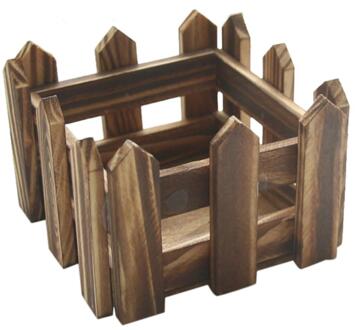 De Landelijke Stijl Bruin Houten Hek Bloem Mand Leuke Vaas Potten Planter Simulatie Huis Tuin Decoratie Fotografie Props F1 9cm x 9cm