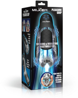 De Milker Pleasure Grip - Zuig- en Vibrerende Masturbator - Transparant/Zwart - De Milker Pleasure Grip - Zuig- en Vibrerende Masturbator - Transparant/Zwart