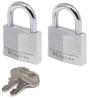 De Raat Master Lock hangslot met sleutelslot, model 9130EURT, pak van 2 stuks