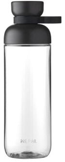 De Stijlvolle Waterfles In Nordic Black Heeft Twee Openingen Voor Makkelijk zwart