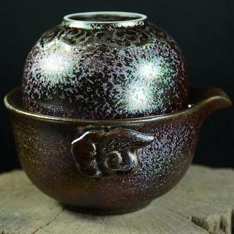 De Variabele 7 Kleur Rood Glazuur Crack Cup Een Pot Een Kopje Thee Ketel De Draagbare Reizen Thee set