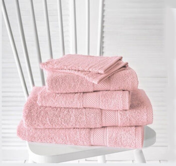 De Witte Lietaer Helene Handdoeken set met washanden Almond Blossom, 6 delig Almond Blossom / Roze