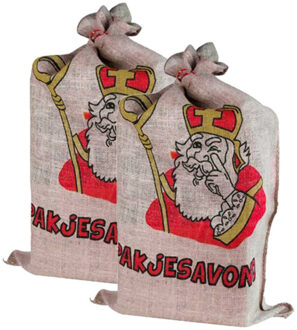 De zak van Sinterklaas - 2 stuks - Jute - 60 x 102 cm - Sint Nicolaas - Feestdecoratievoorwerp