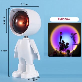 De Zon Nooit Sets Projector Lamp Robot Zonsondergang Projectie Nachtverlichting Zonsondergang Lamp Projector Led Night Verlichting Sfeer Licht wit regenboog