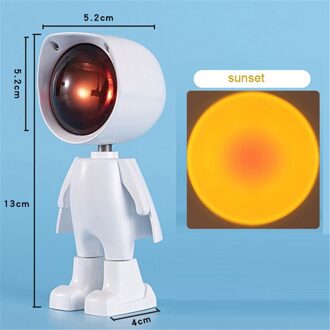 De Zon Nooit Sets Projector Lamp Robot Zonsondergang Projectie Nachtverlichting Zonsondergang Lamp Projector Led Night Verlichting Sfeer Licht wit sunset
