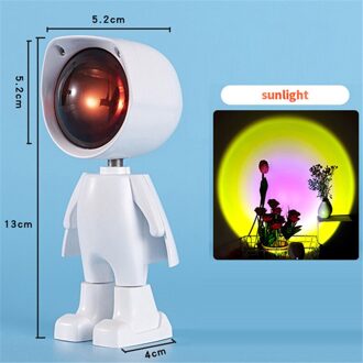De Zon Nooit Sets Projector Lamp Robot Zonsondergang Projectie Nachtverlichting Zonsondergang Lamp Projector Led Night Verlichting Sfeer Licht wit zon