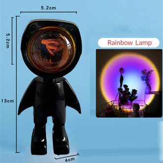 De Zon Nooit Sets Projector Lamp Robot Zonsondergang Projectie Nachtverlichting Zonsondergang Lamp Projector Led Night Verlichting Sfeer Licht zwart regenboog