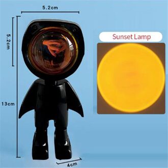 De Zon Nooit Sets Projector Lamp Robot Zonsondergang Projectie Nachtverlichting Zonsondergang Lamp Projector Led Night Verlichting Sfeer Licht zwart sunset