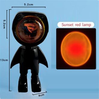 De Zon Nooit Sets Projector Lamp Robot Zonsondergang Projectie Nachtverlichting Zonsondergang Lamp Projector Led Night Verlichting Sfeer Licht zwart zon rood
