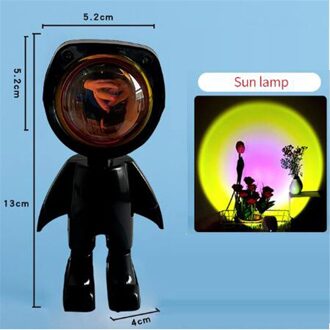 De Zon Nooit Sets Projector Lamp Robot Zonsondergang Projectie Nachtverlichting Zonsondergang Lamp Projector Led Night Verlichting Sfeer Licht zwart zon