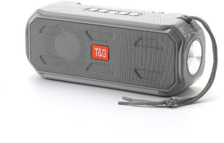 De Zonne-energie Opladen Draadloze Bluetooth Speaker Stereo Subwoofer Draagbare Outdoor Music Center Met Zaklamp Fm Radi grijs spreker
