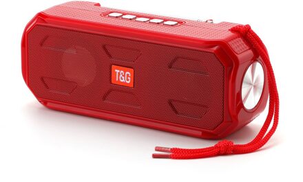 De Zonne-energie Opladen Draadloze Bluetooth Speaker Stereo Subwoofer Draagbare Outdoor Music Center Met Zaklamp Fm Radi rood spreker