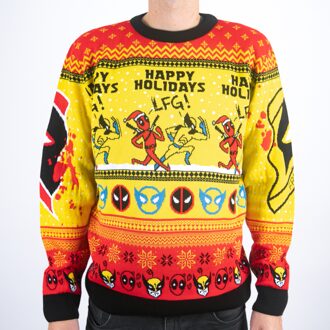 Deadpool and Wolverine Happy Holidays LFG! Knitted Christmas Jumper - M