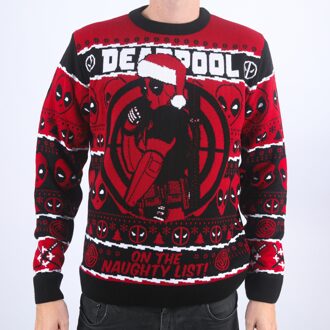 Deadpool On The Naughty List Knitted Christmas Jumper - M