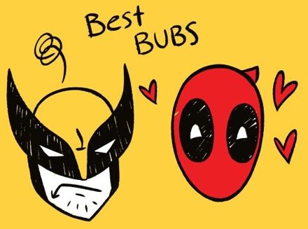 Deadpool & Wolverine Best Bubs Scribble Unisex T-Shirt - Yellow - XS Geel