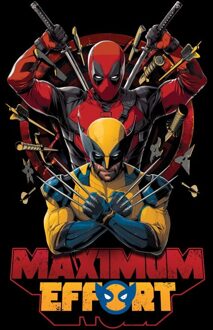 Deadpool & Wolverine Maximum Effort Unisex T-Shirt - Black - XS Zwart
