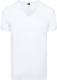 Dean Heren T-shirt Wit Diepe V-Hals 2-Pack - L