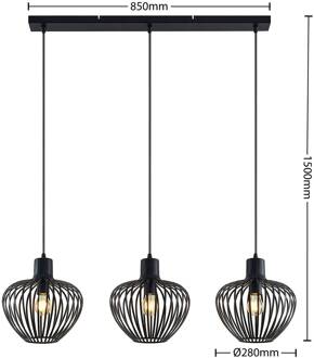 Deandre hanglamp, 3-lamps zandzwart