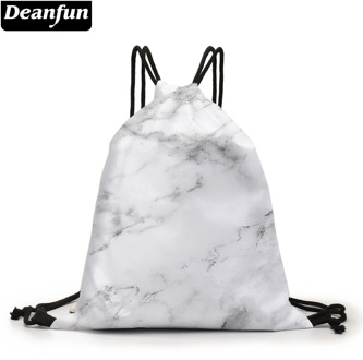 Deanfun Drawstring Backpack White Marble 3D Printed Pouch Bag Purse Bag Drawstring Bag D60359