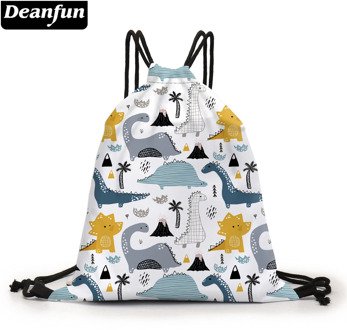 Deanfun Drawstring Bag Colorful Dino 3D Printed Pouch Bag Cute Backpack Purse Bags For TravelD60441