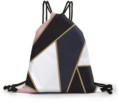 Deanfun Trekkoord Rugzak Marmer 3D Gedrukt Bag Reisde Cosmetische Tas Tasje D60337