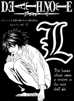 Death Note Mono Drawing Unisex T-Shirt - Black - 5XL Zwart