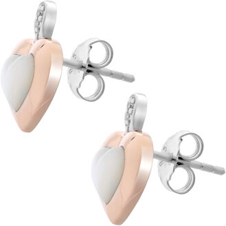 'Debby' Dames 925 Sterling Zilveren Stud Oorbellen - Zilver/Rozé ZO-7289/RG Zilver en roségoud