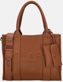 Debossed shopper M bruin