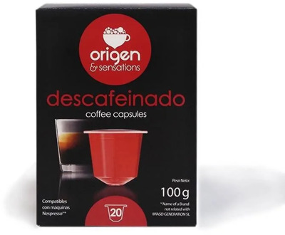 Decaffeinated, 20 capsules origin Sensations compatible Nespresso