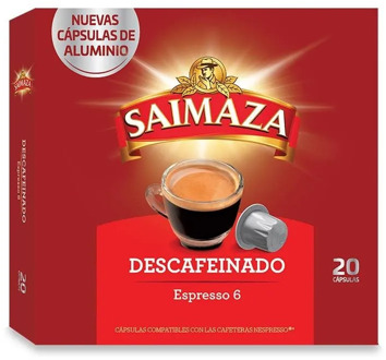 Decaffeinated 20 Nespresso compatible SAIMAZA aluminium capsules