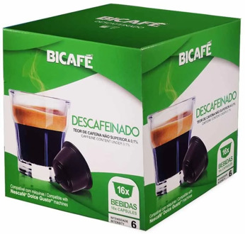 Decaffeinated bicafe, 16 compatible capsules Dolce Gusto
