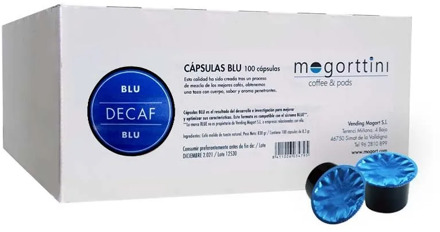 Decaffeinated Blu Mogorttini, 100 coffee capsules