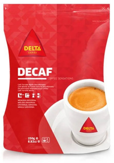 Decaffeinated coffee, 250g DELTA ground coffee