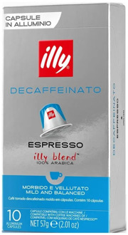 Decaffeinated Illy®10 compatible Nespresso coffee capsules