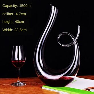 Decanter Set Wijn Box Crystal Hoogwaardige Wijn Decanter Box Harp Zwaan Decanter Wijn Separator 1500Ml Snake decanter (1500